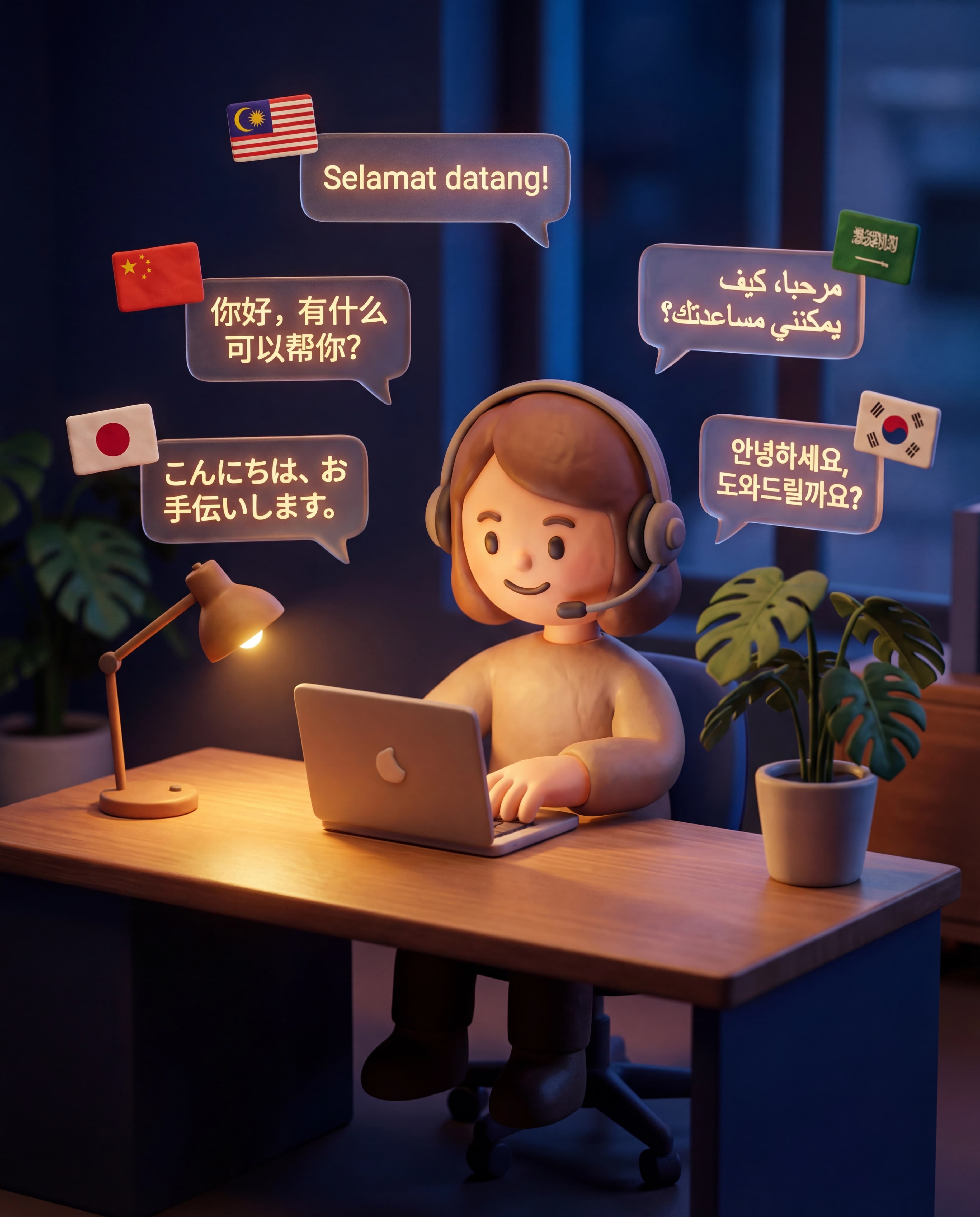 AI agent responding in multiple languages